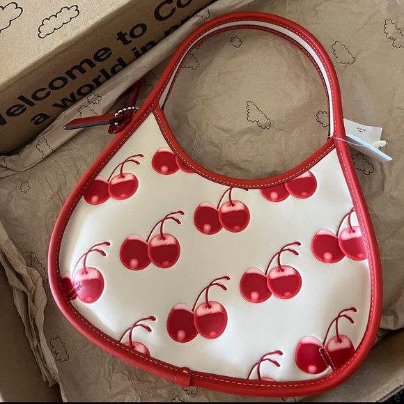 Coachtopia Cherry Print Coach Ergo Handbag - Picture 1 of 3
